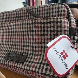 Baekgaard Plaid Crossbody Bag - Red and Brown